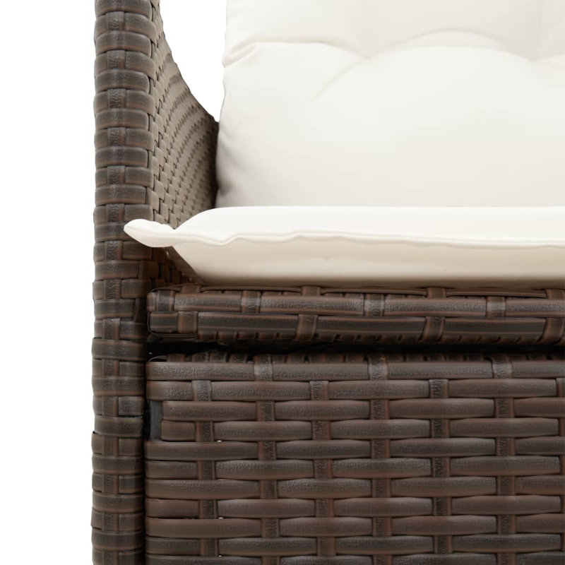  Ensemble repas de patio 5 pièces avec coussins en rotin de polyester brun