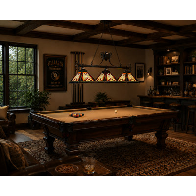 Luminaire suspendu linéaire pour table de billard à 3 lumières Shemar par RAM Game Room