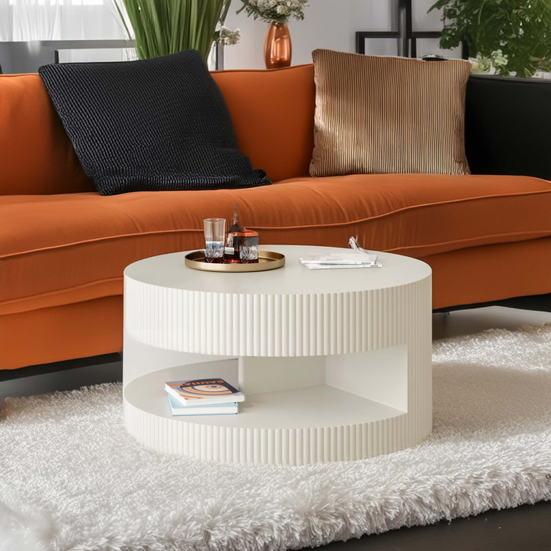 31.5'' Round Coffee Table, White