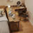 Light chestnut color L-Shaped Solid Wood Writing desk with drawers desk-1978638340-1978638346