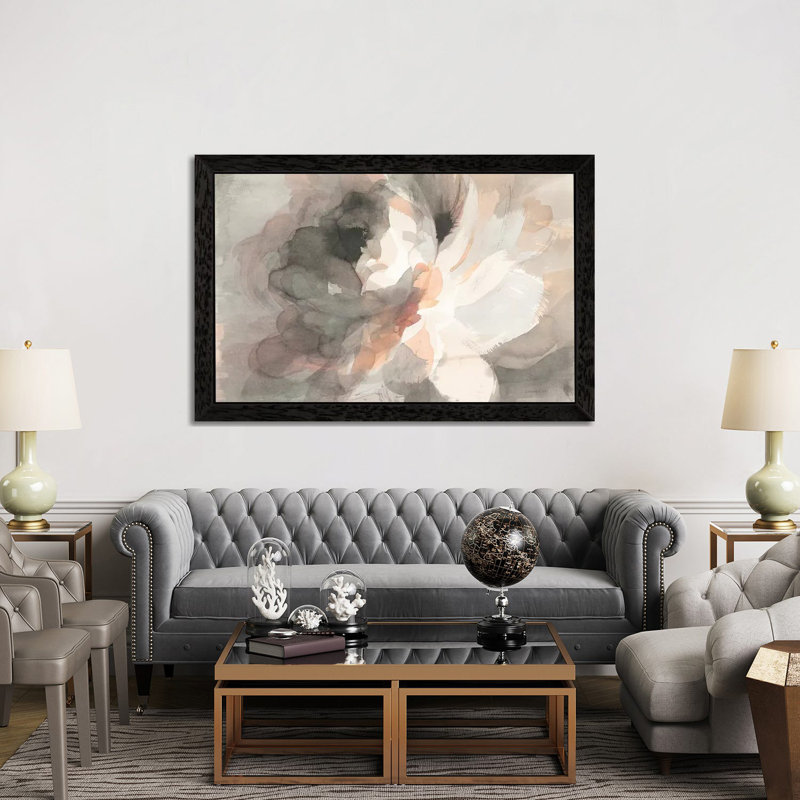 Abstract Peony by Danhui Nai - Print on Canvas, Black Framed, 152.5 cm H x 101.5 cm W