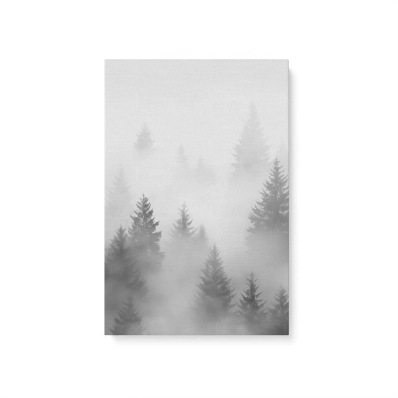 Toile roulée Foggy Echoes I, H 18 po x l 12 po x P 1,25 po, Toile tendue