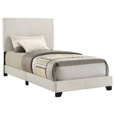 Efram Cream Upholstered Twin Panel Bed