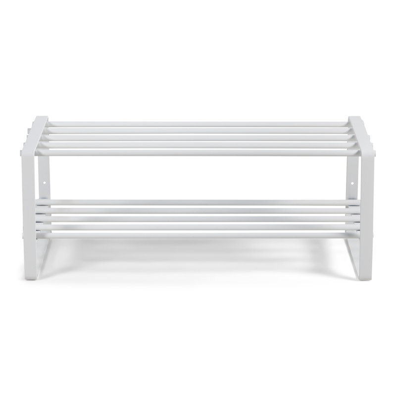 8 Pair Shoe Rack, White