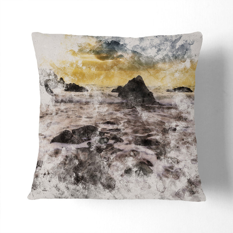 Square Cushion, 40cm H x 40cm W x 15cm D, Black