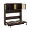 Lit escamotable horizontal simple avec combo bureau, tablette de rangement et armoires, lumières DEL-126048807