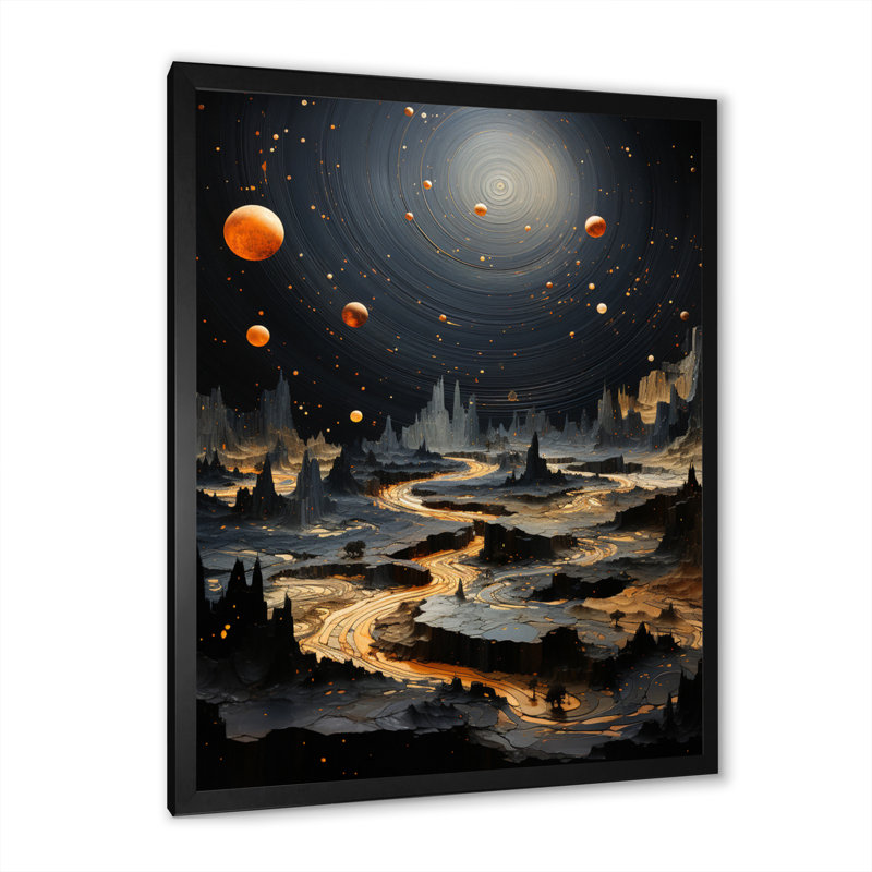 Asteroids Anomaly - Décoration murale Asteroids, H 44 po x l 34 po x P 1,5 po, Cadre photo noir