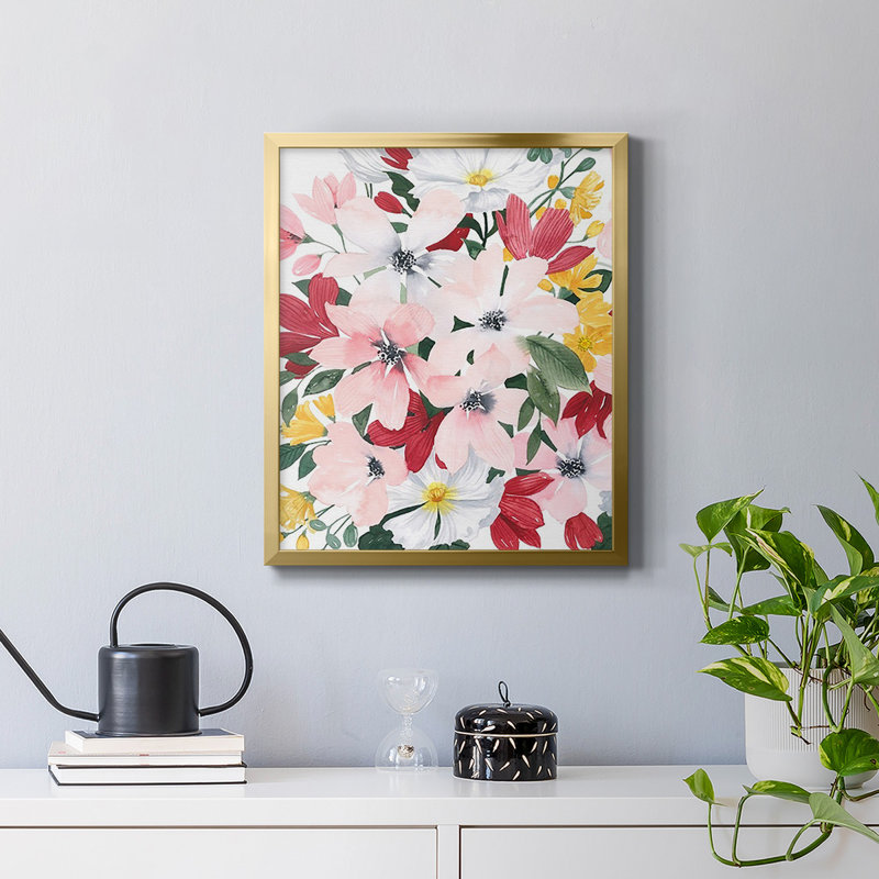 Toile encadrée de qualité supérieure Spring Bliss I - prête à être accrochée, Or, H 20 po x l 16 po