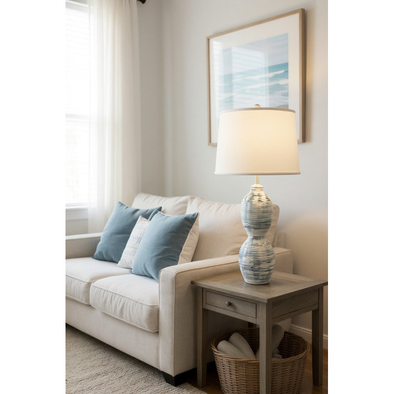 Nude/Nautical Ribbed Bodice Table Lamp