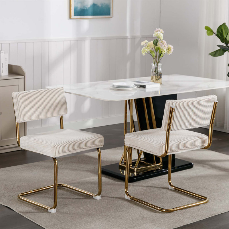 Tabouret court 20 po Okey, Velours côtelé beige