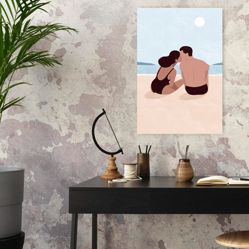 Art contemporain, art abstrait côtier romantique, H 24 po x l 16 po