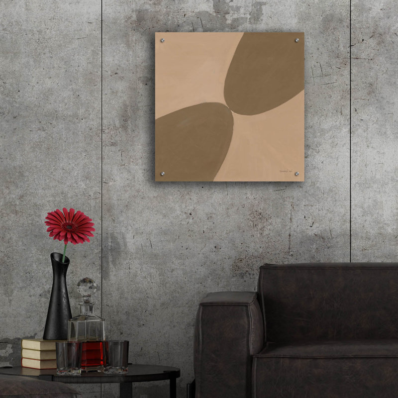 Art mural en verre acrylique «Unity Brown» par Danhui Nai, H 24 po x l 24 po