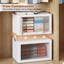 Armoire de rangement pliable à 2 niveaux - Organisateur pliable en plastique PP robuste pour placard, chambre à coucher, garage et dortoir, aucun outil nécessaire, facile à ranger