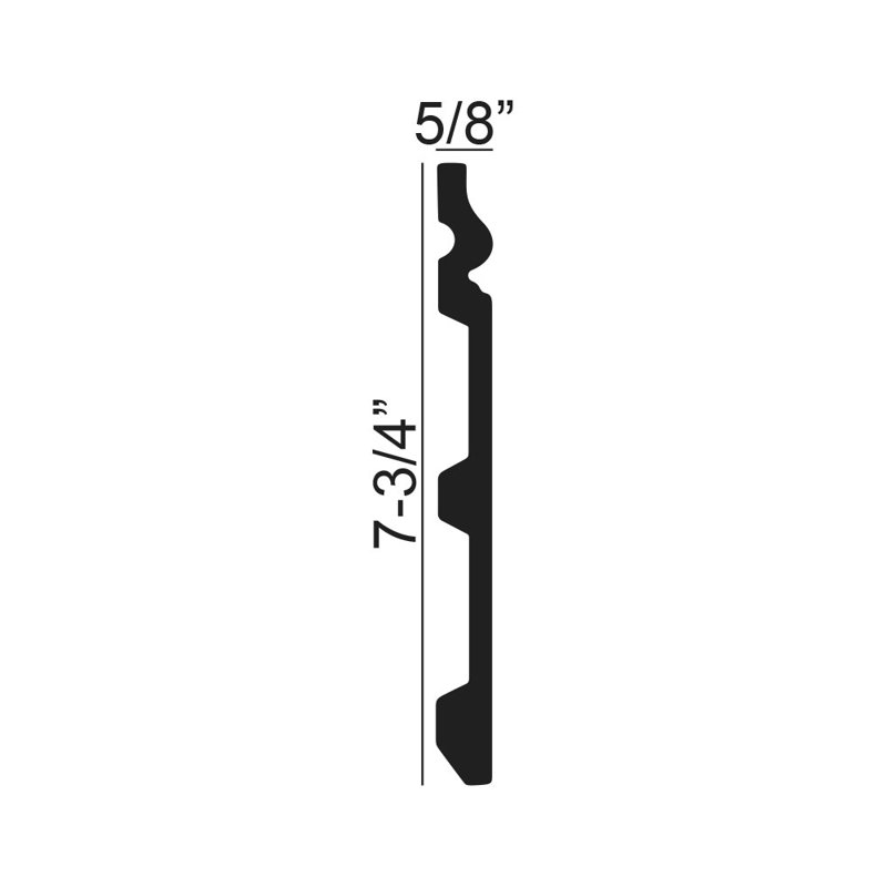 Plastic 0.625'' W x 96'' L Wall Base in Primed White (Set of 11)