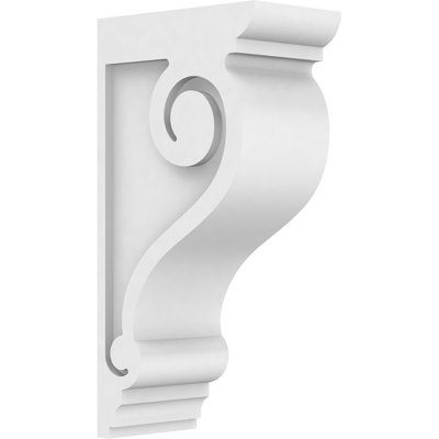 3"W x 7"D x 14"H Standard Scroll Architectural Grade PVC Corbel