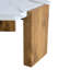 Table basse hexagonale de 31 pouces de style moderne avec surface en marbre blanc.