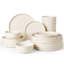 Service de table en porcelaine 24 pièces, assiettes et bols pour 8, crème-761622590