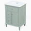 Meuble-lavabo avec lavabo, meuble-lavabo avec tablette réglable, un tiroir rabattable et deux tiroirs-1117900999