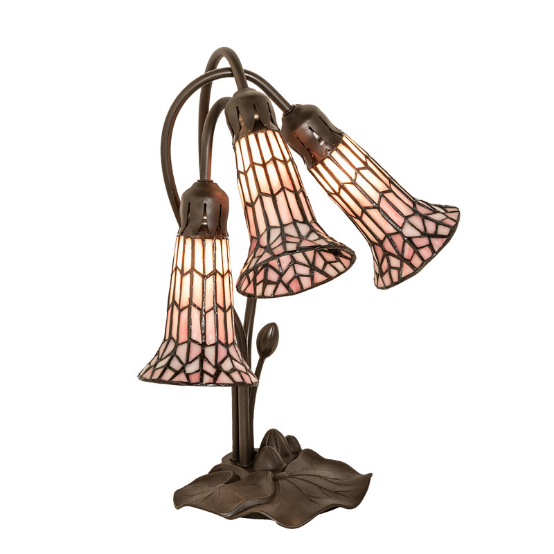 Lampe d'appoint 3 lumières 16 po, Rose