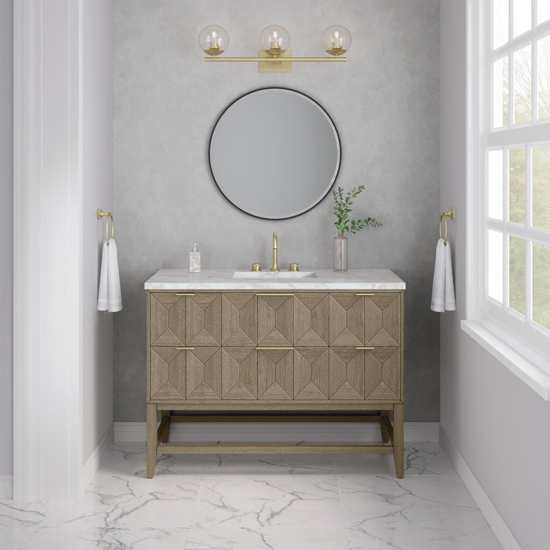 Emmeline 48"W Single Vanity W/ Freepower Wireless Charger, Victorian Silver