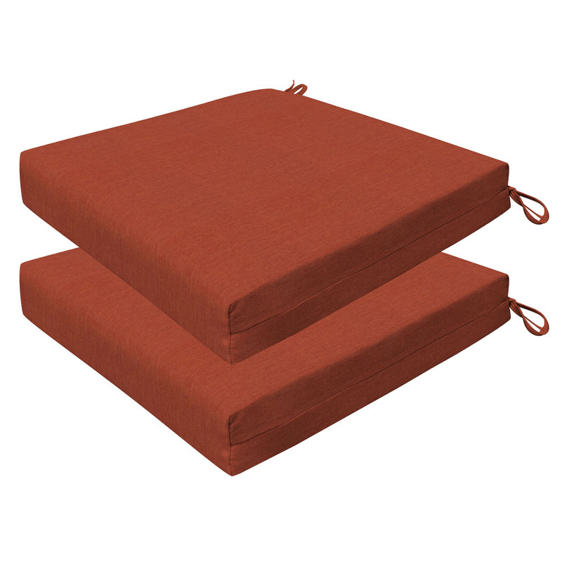 Outdoor Square Dining Seat Cushion - Basics by Wayfair™, Clay, 16" W x 16" D