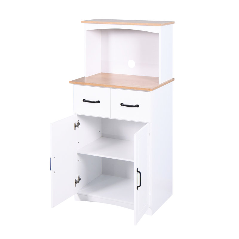 Armoire de cuisine en bois avec garde-manger et micro-ondes avec tiroir de rangement