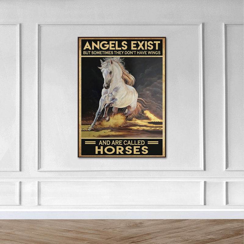 «A White Horse», impression sur toile tendue, H 36 po x l 24 po x P 2 po