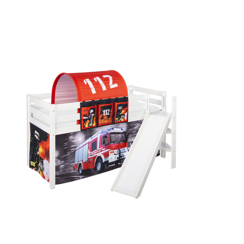 Jelle Mid Sleeper Bed with Curtain, European Single (90 x 200cm)