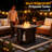 30 Inch Propane Fire Pit Table 50000 BTU | Ceramic Tabletop | Lid and Lava Rock | Outdoor Patio Dining & Courtyard Party