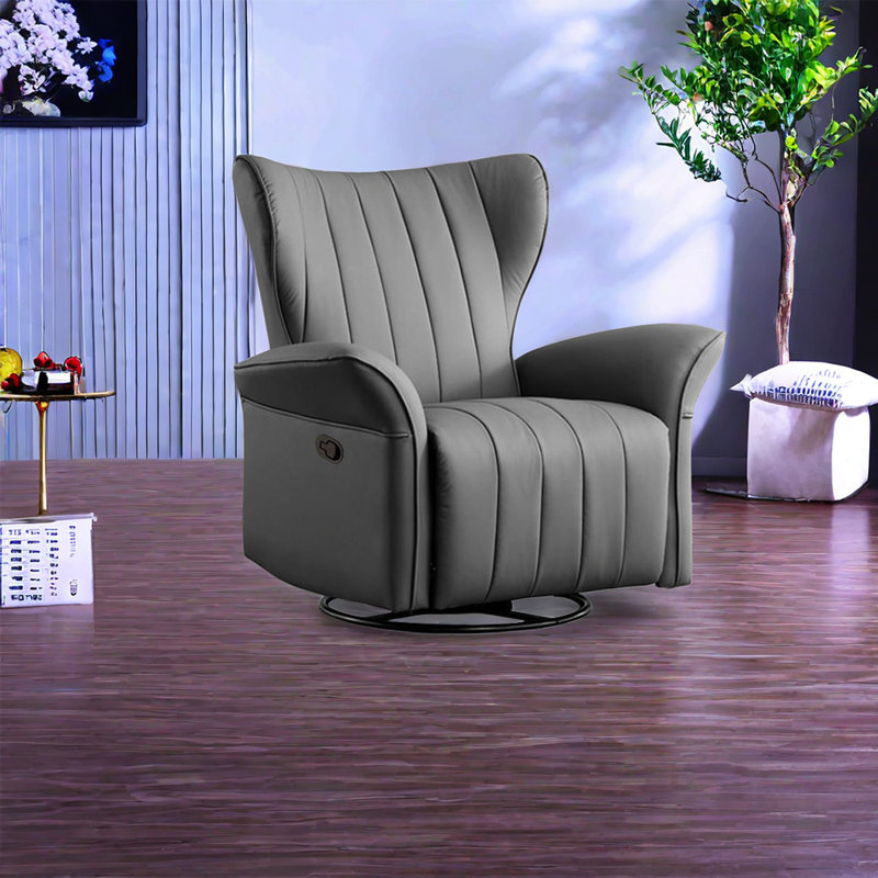 Fauteuil inclinable en simili cuir Nikhad, Gris
