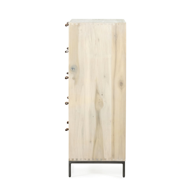 Trey 5 - Drawer Solid Wood Dresser, Dove Poplar