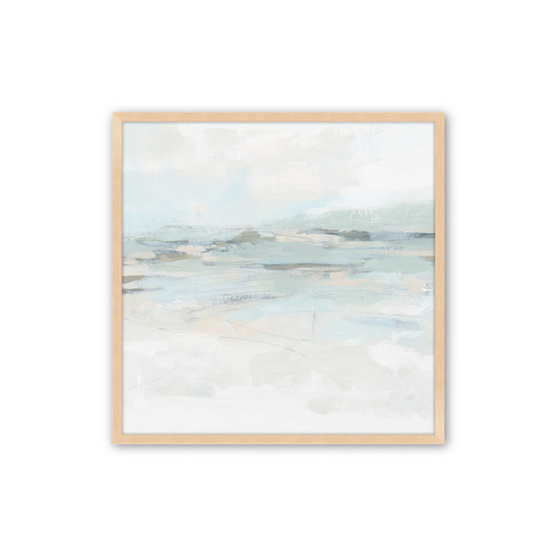 «Softly Spoken Waves II», reproduction sur toile dans un cadre, H 13,5 po x l 13,5 po, Érable brut
