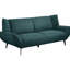 3 avec revêtement bleu sarcelle, style Mid-Century, dossier évasé et serré en bleu, design, accoudoirs, support de coussin non amovible