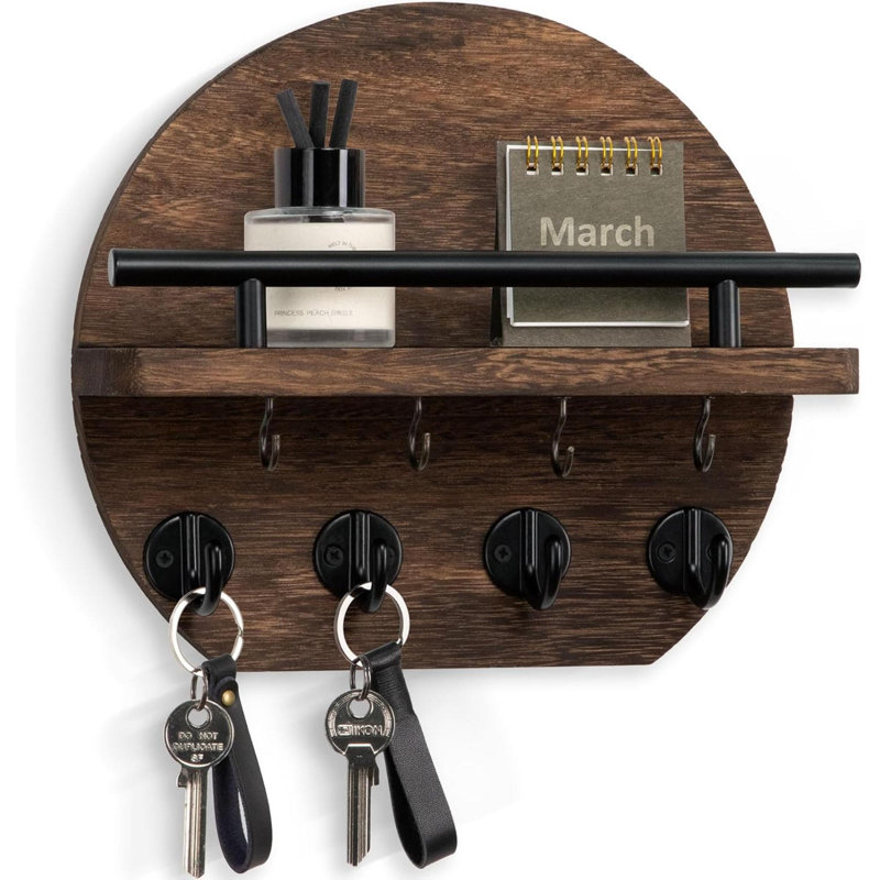 Manufactured Wood Wall Organizer, Brown