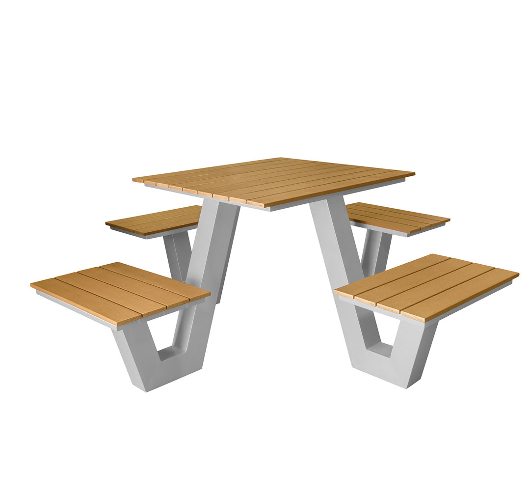 Vienna Square 4 - Person 36" Long Picnic Table Source Furniture Top 