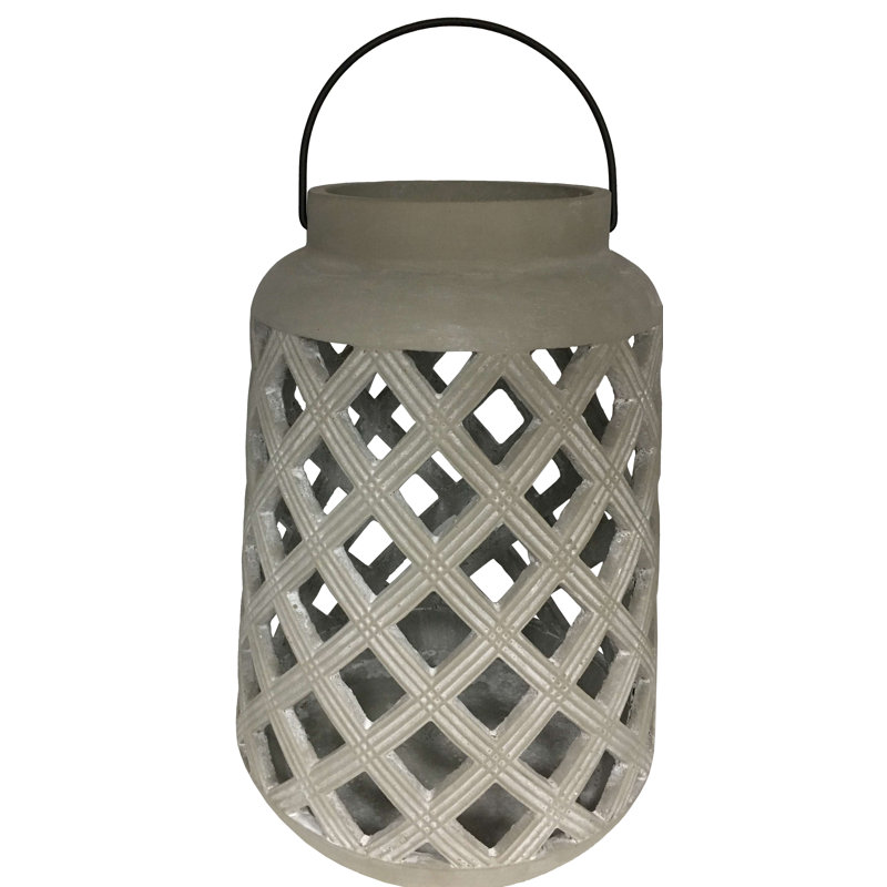 Feazell 19.3'' H Stone Tabletop Lantern