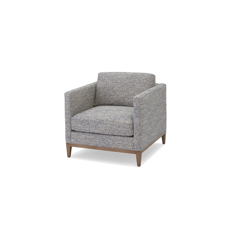 Vesper Armchair Chair with Ottoman, Ebony, Banks Balsam