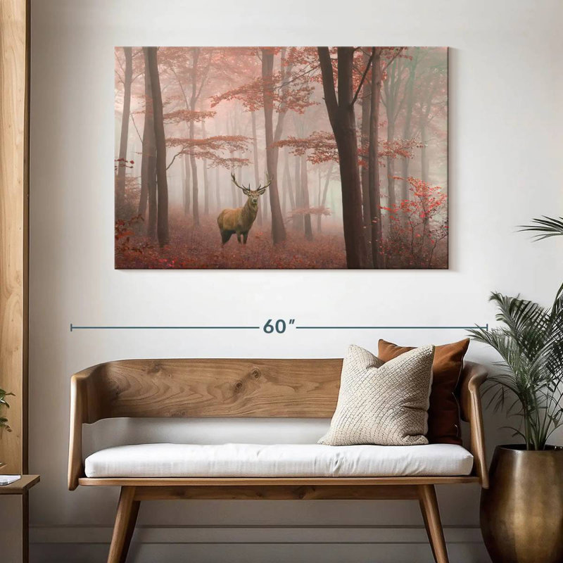 Cerf rouge Brampt insaisissable, H 32 po x l 48 po