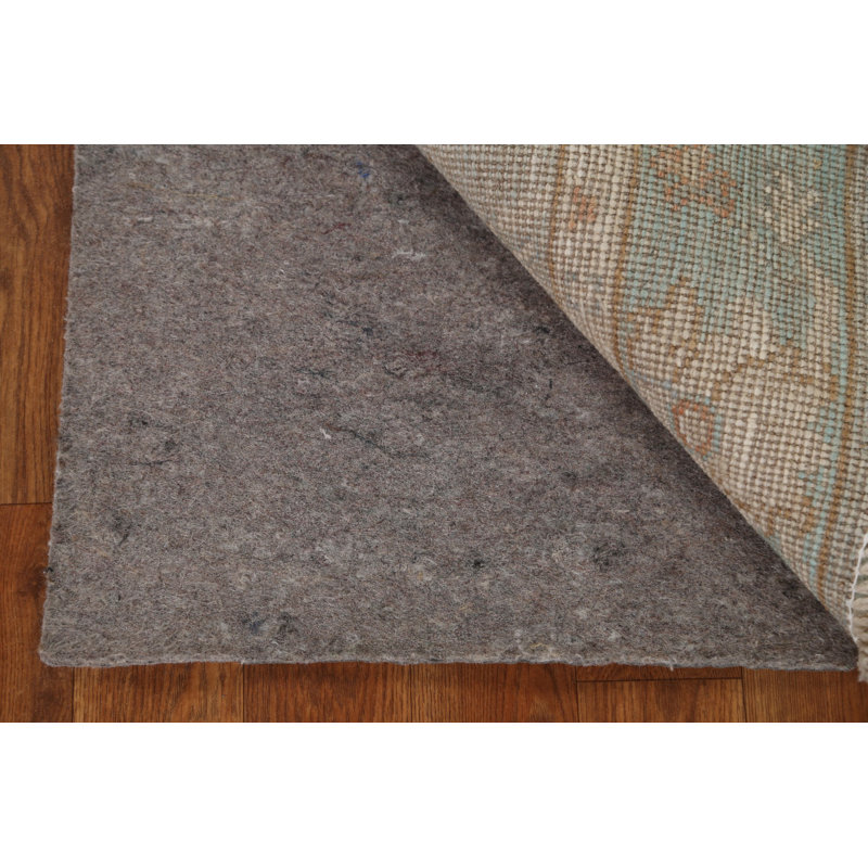 Tapis gris en laine noué à la main de conception unique 1 pi 11 po x 4 pi 1 po New Age