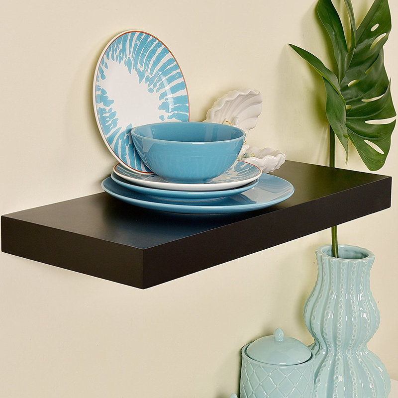 Himmelmann Floating Shelf, Black, 1.25" H x 36" W x 7.25" D