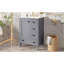 Meuble-lavabo en bois gris 24 po avec évier en céramique de style moderne