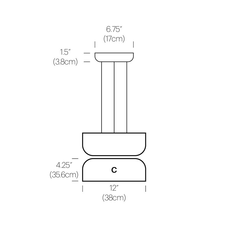 Luminaire suspendu géométrique à 2 lumières Totem