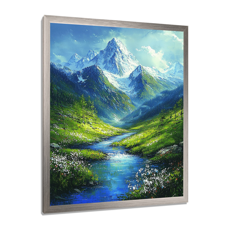 Mountain River Reflections In Rocky Mountains III - Paysages, décoration murale, H 32 po x l 24 po, Picture Frame Print