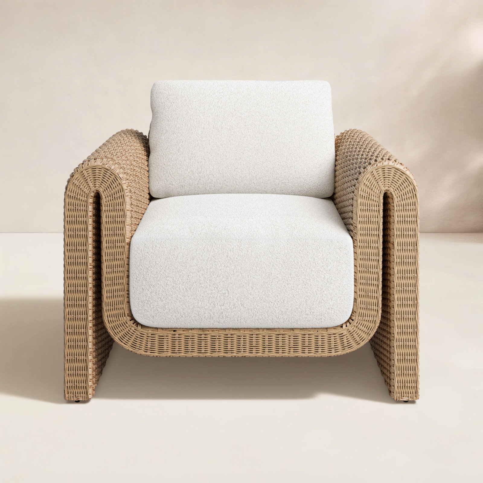 Edid Wicker Outdoor Lounge Chair, Brown