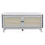 Banc d'entrée en rotin avec rangement Boho, banc à chaussures rembourré avec portes doubles, banc de rangement en bois-636978164