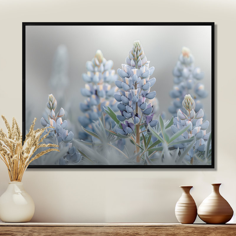 Liddel - Blue Bonnets, impression d'art mural, Toile avec cadre flottant noir, H 12 po x l 20 po x P 1 po