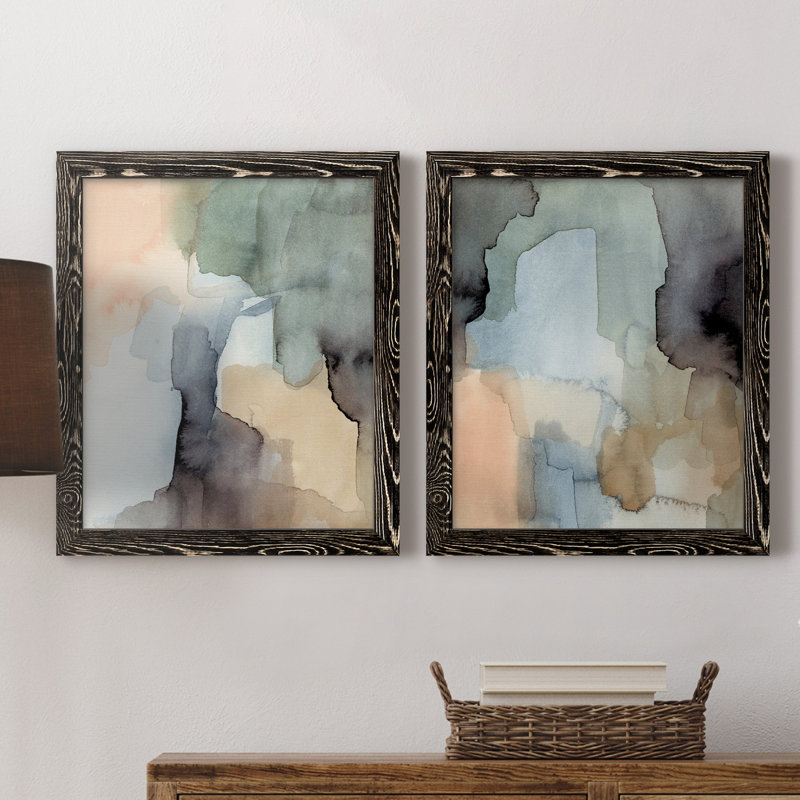 Nectar III - ensemble de 2 reproductions d'art sur toiles, H 24 po x l 36 po, Noir