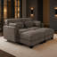 Canapé d'angle modulaire 2 places au design moderne et minimaliste capitonné, avec 2 poufs amovibles. Coussins d'assise épais et résistants. Dossier ergonomique réglable multi-positions. Revêtement en chenille respirante. Parfait pour un salon, un appartement ou un petit espace.-1577976460