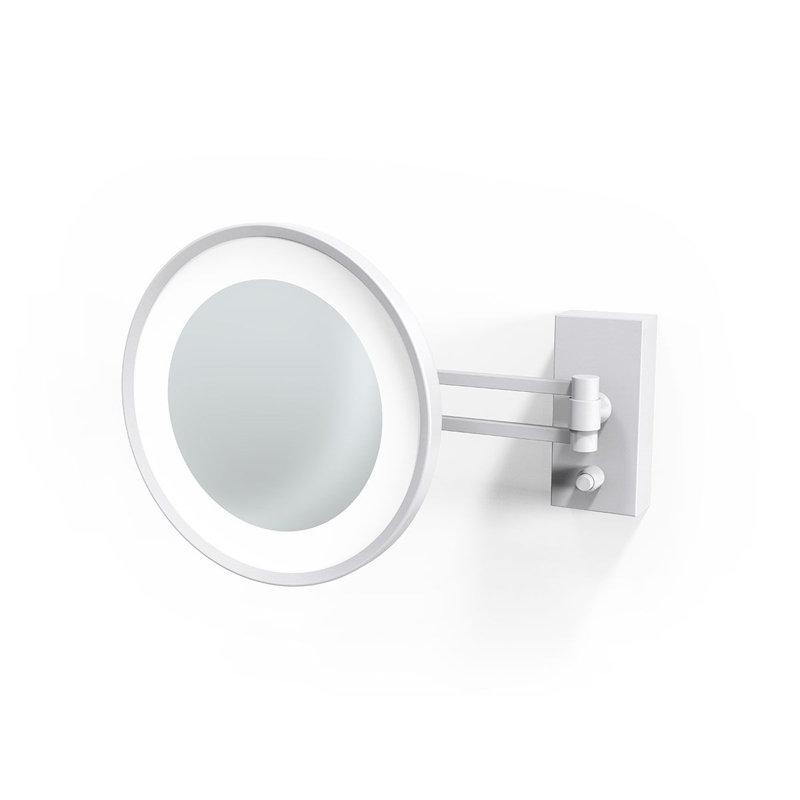 Spiegel Metal Lighted Wall Mirror, Matte White