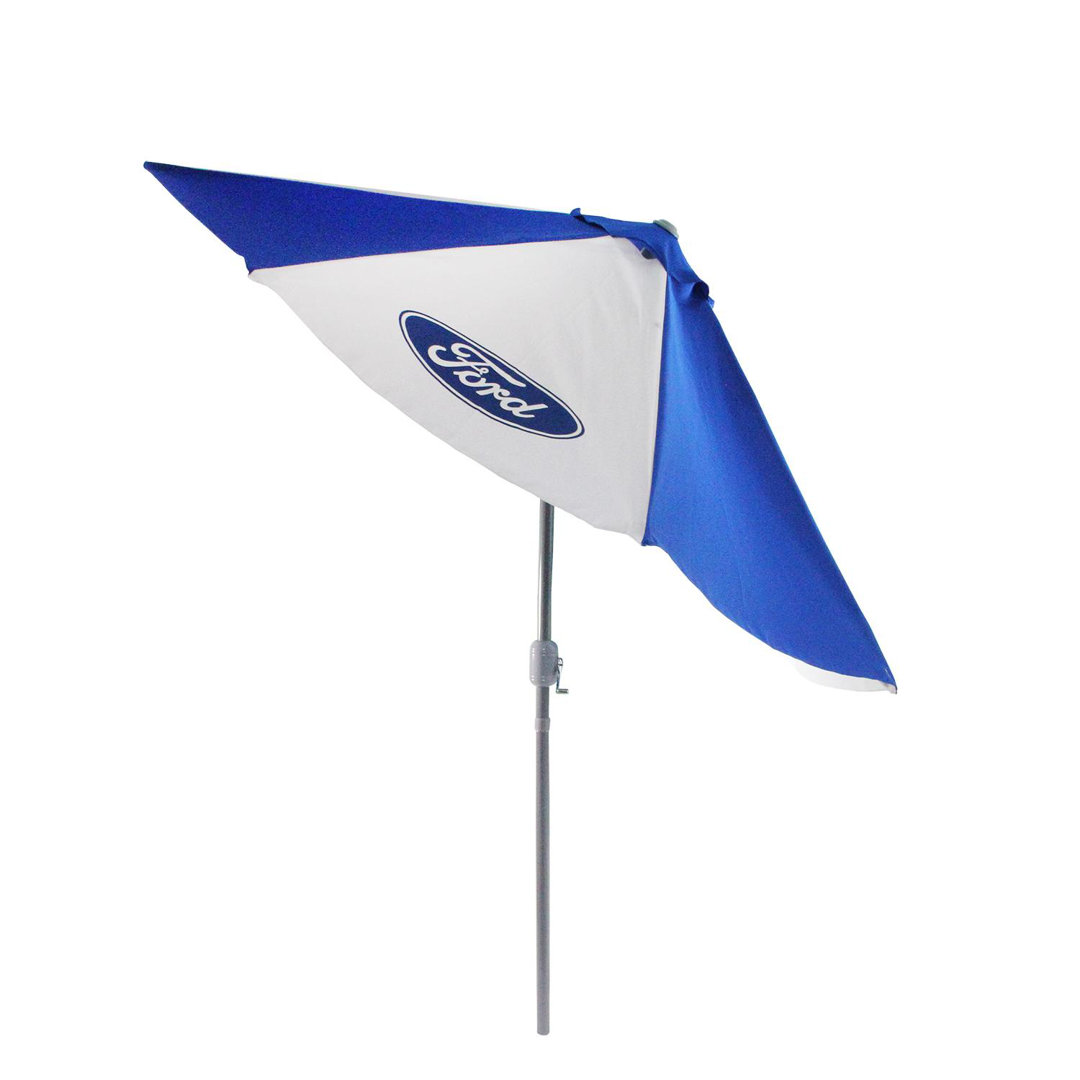 9' Outdoor Patio Ford Umbrella with Hand Crank and Tilt Blue and White Northlight Seasonal